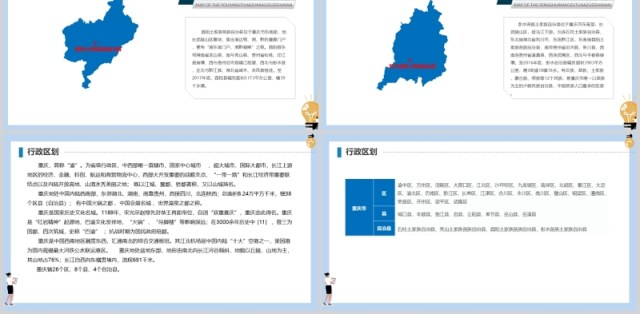 重庆市可编辑地图动态PPT模板素材 重庆市可编辑地图动态PPT模板素材