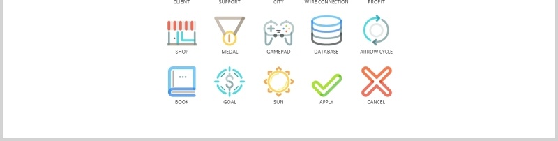 创意彩色线性图标PPT素材元素可编辑Icons