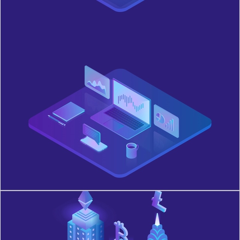 加密货币比特币区块链平台sketch素材