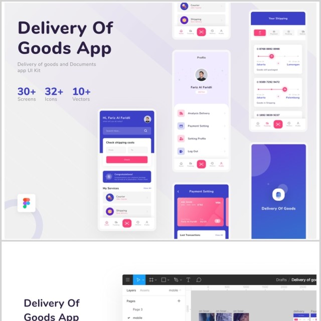 FIGMA,iOS版,UI工具包,交付货物的界面APP应用 FIGMA,iOS版,UI工具包,交付货物的界面APP应用