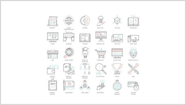 线性办公图标PPT元素素材可编辑Big Icons