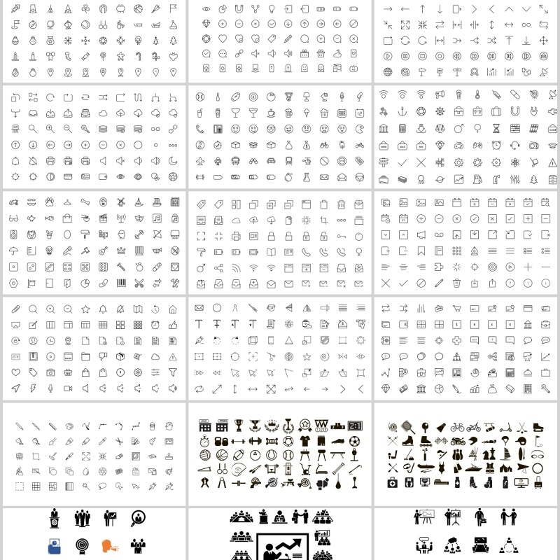 千个商务办公小人矢量素材PPT图标大全