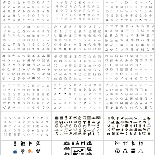 千个商务办公小人矢量素材PPT图标大全