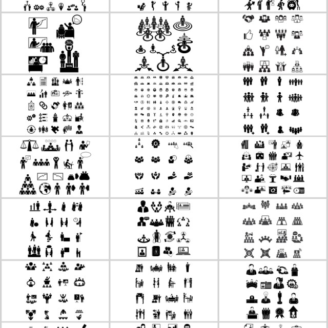 千个商务办公小人矢量素材PPT图标大全 千个商务办公小人矢量素材PPT图标大全