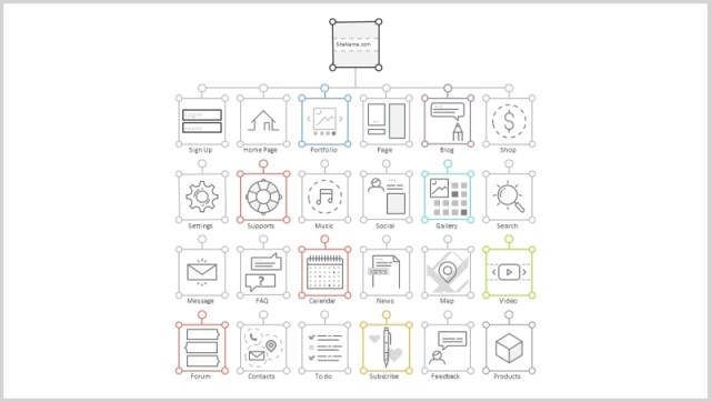 现场施工人员流水线流程图标线性PPT元素素材Site Constructor