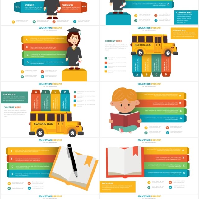 卡通学校教育教学图形PPT素材Education Powerpoint Slides Template 卡通学校教育教学图形PPT素材Education Powerpoint Slides Template