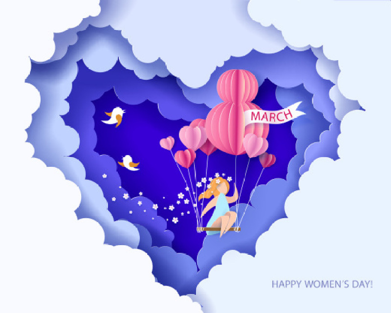 三八女王节女神节女人节妇女节插画创意海报背景图EPS矢量设计素材