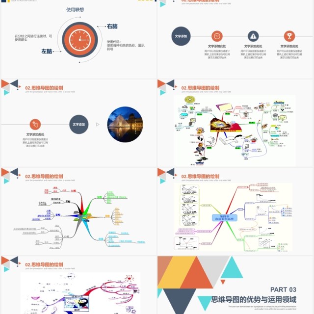 简约头脑风暴思维导图学习方式PPT模板 简约头脑风暴思维导图学习方式PPT模板