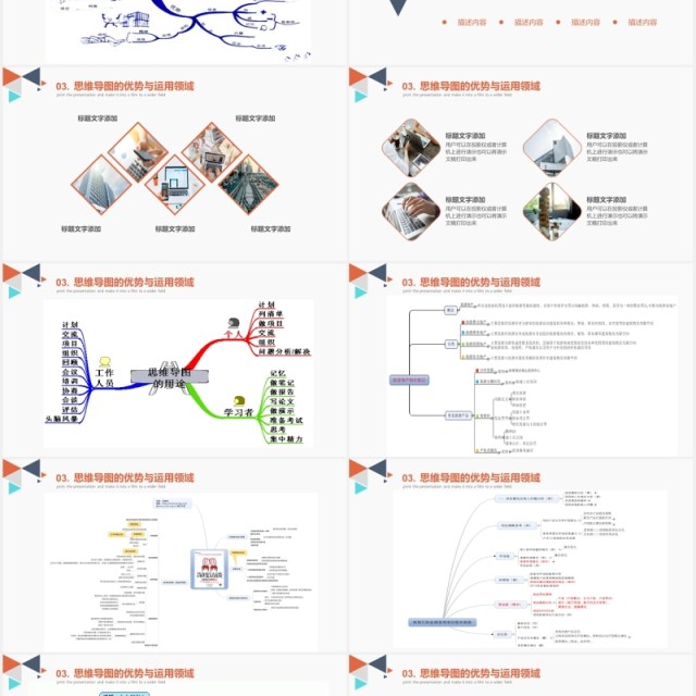 简约头脑风暴思维导图学习方式PPT模板