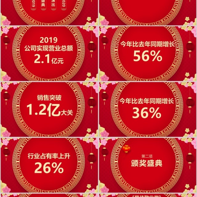 中国风红色喜庆2020年元旦新年动态PPT模板