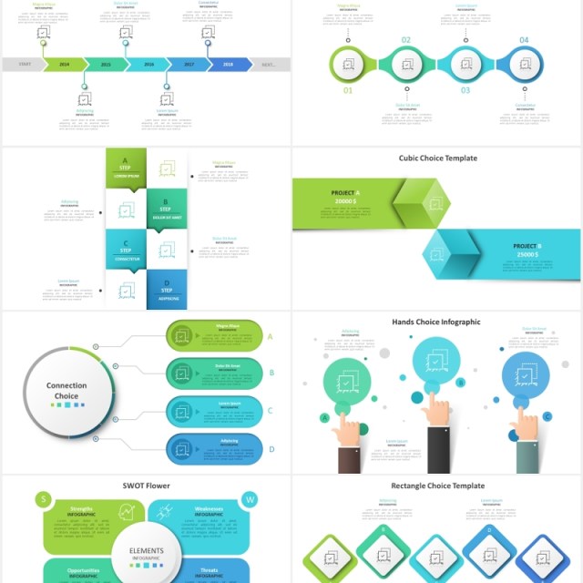 循环周期项目阶段信息图表PPT元素含PSD素材Wow Infographic For Powerpoint