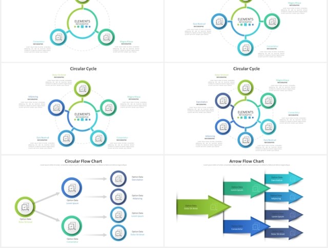 循环周期项目阶段信息图表PPT元素含PSD素材Wow Infographic For Powerpoint