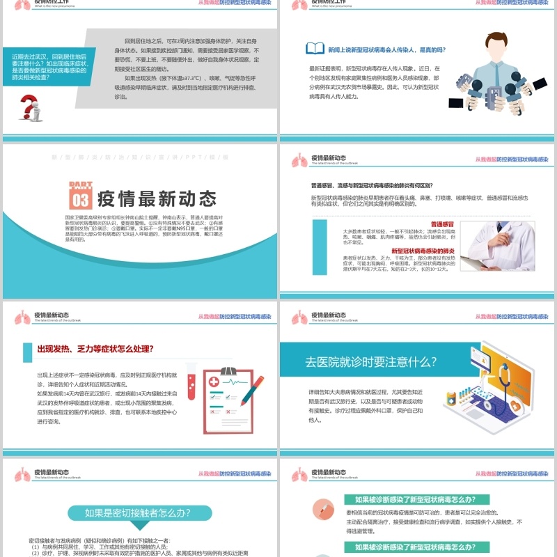 从我做起防控新型冠状病毒感染肺炎宣传PPT安全教育模板