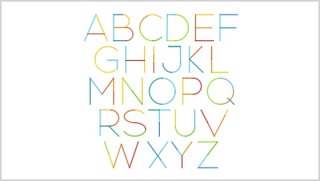 26个英文字母彩色线性拼接字母表PPT元素素材图标Alphabet