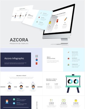 教育教学信息图表PPT图片排版设计素材图标元素Azcora - Education Infographic Powerpoint