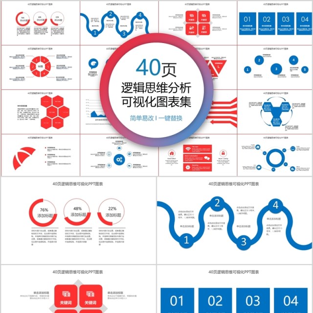 40页逻辑思维分析可视化图表集 40页逻辑思维分析可视化图表集