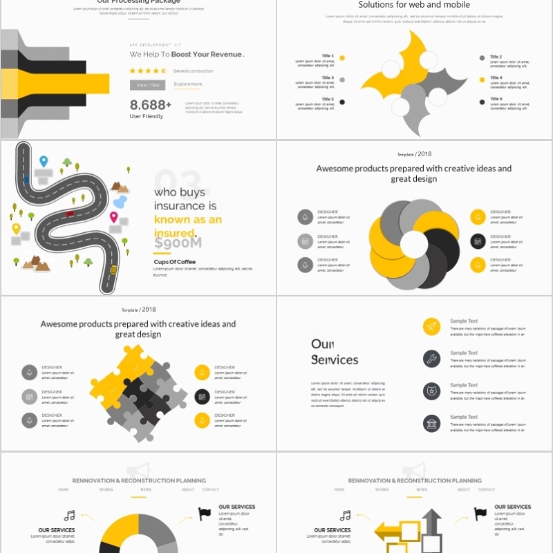 40页创业图形拼图新可视化图表
