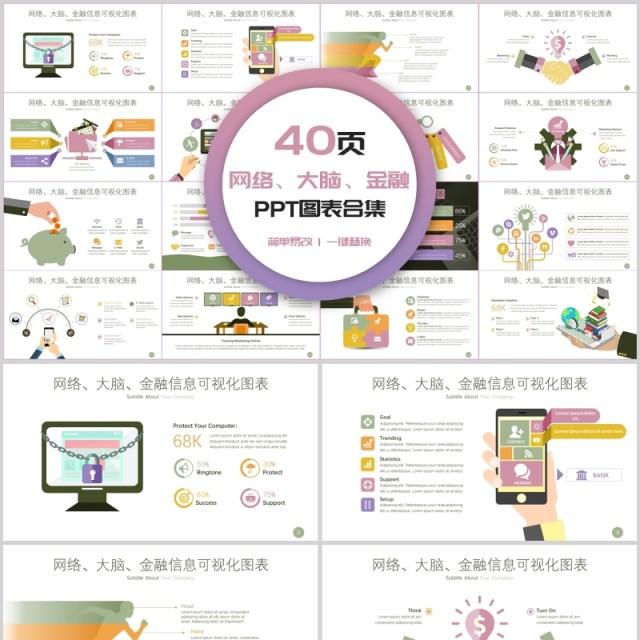 网络、大脑、金融PPT图表合集