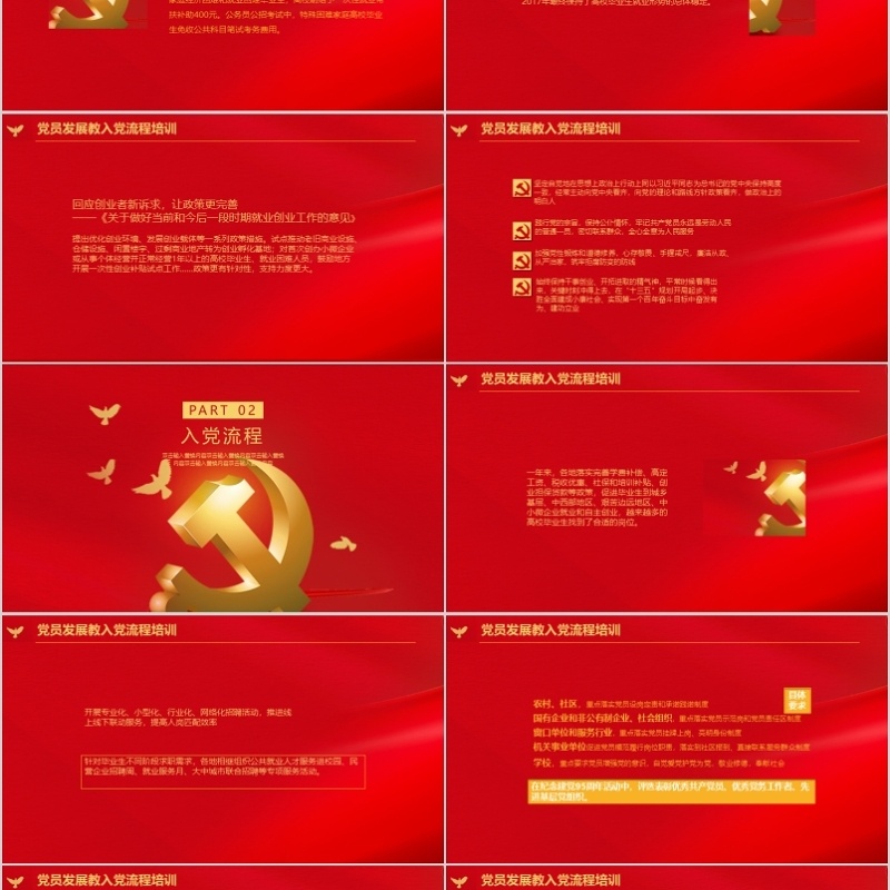 党员发展入党流程培训PPT模板