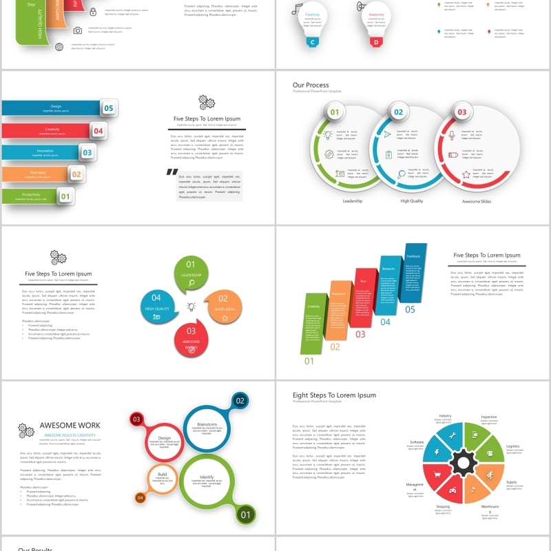 欧美风商务ppt图表