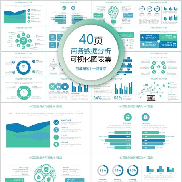 40页商务数据分析可视化图表集