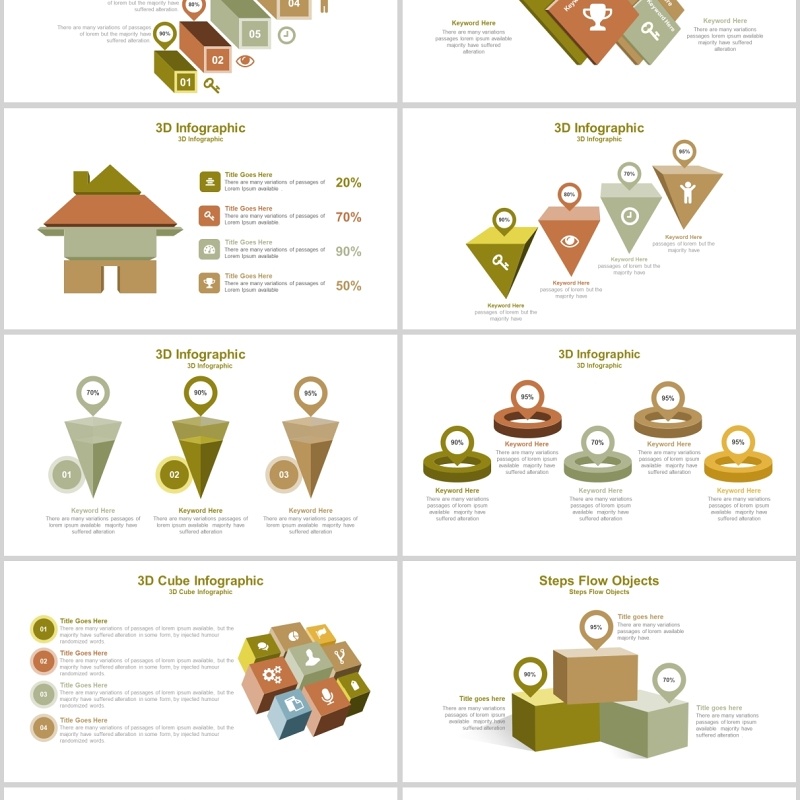 40页高端3d商务ppt图表