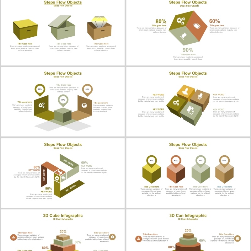40页高端3d商务ppt图表