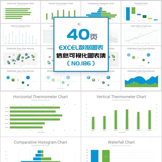 40页EXCEL数据图表信息可视化图表集