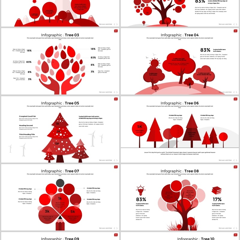 30页创意红色商务ppt图表