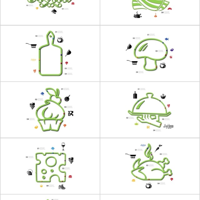 40页食品餐厅粗线信息可视化图表集