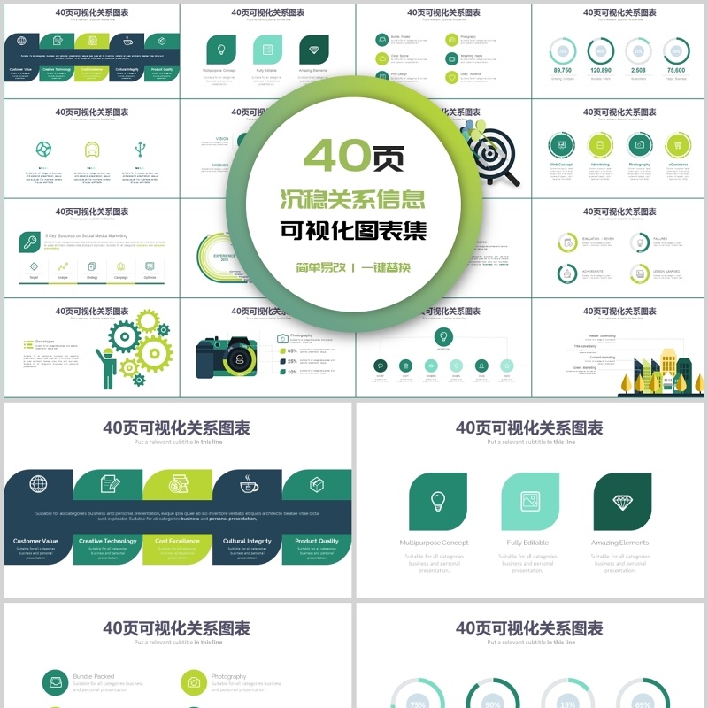 40页沉稳关系信息可视化图表集