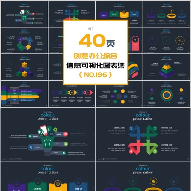 40页创意办公综合新可视化图表集