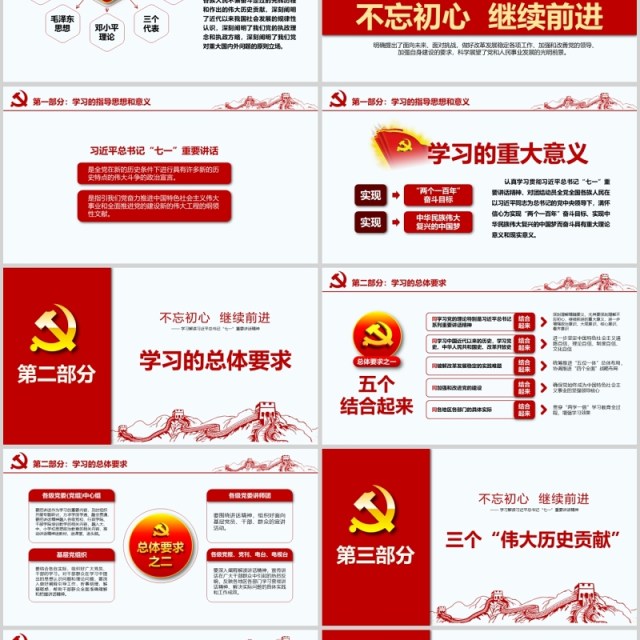 单位党政党委党支部工作总结汇报PPT素