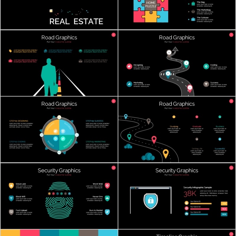 40页房地产道路安全时间线新可视化图表集