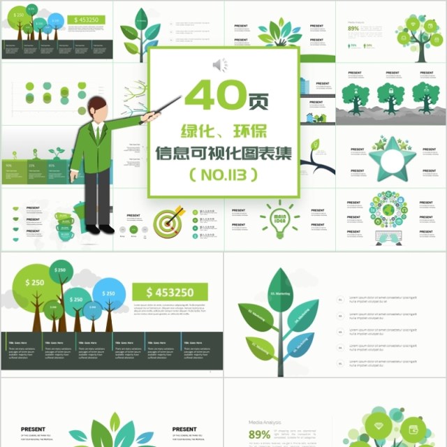 40页绿化环保新可视化图表集精选