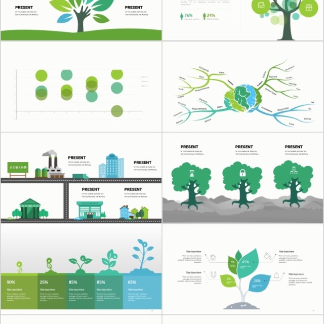 40页绿化环保新可视化图表集精选