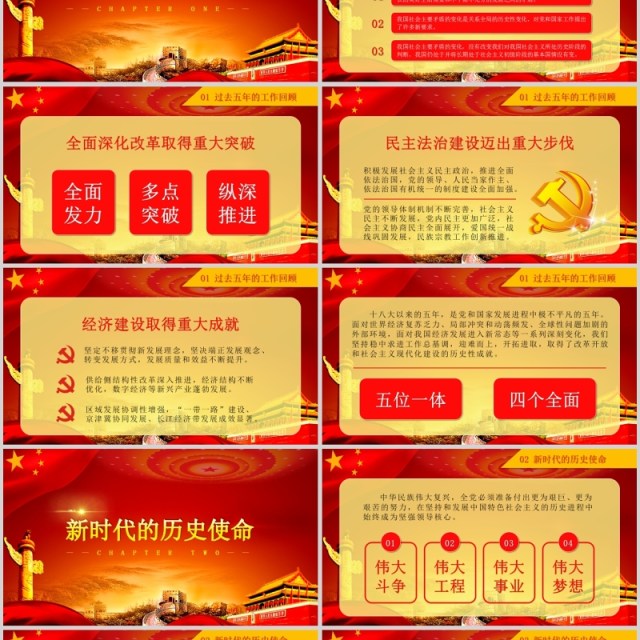 不忘初心跟党走十九大报告学习PPT模板 不忘初心跟党走十九大报告学习PPT模板
