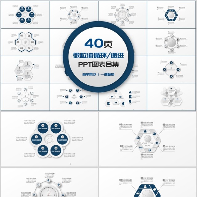 微立体循环递进PPT信息图表合集