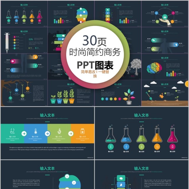 30页时尚简约商务ppt图表 30页时尚简约商务ppt图表