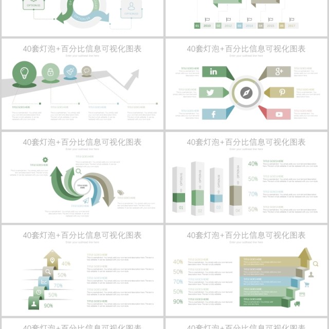 40页百分比信息可视化图表集