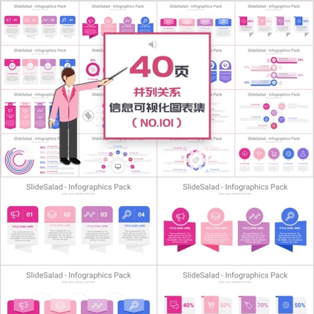 40页并列关系信息可视化图表集