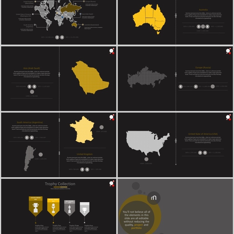 ppt图标世界地图集