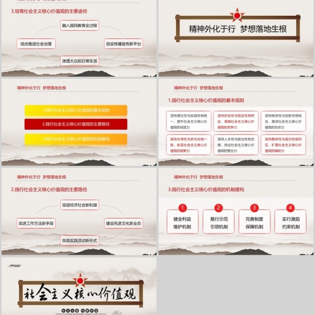 学习贯彻社会主义核心价值观党课PPT模板 学习贯彻社会主义核心价值观党课PPT模板