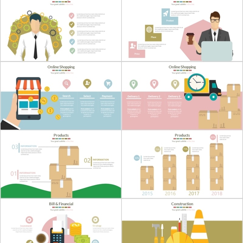 40页商务办公金融信息可视化图表集