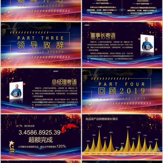 金色颁奖典礼年终答谢会年会PPT模板 金色颁奖典礼年终答谢会年会PPT模板