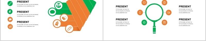 40页橙绿可视化信息图标集