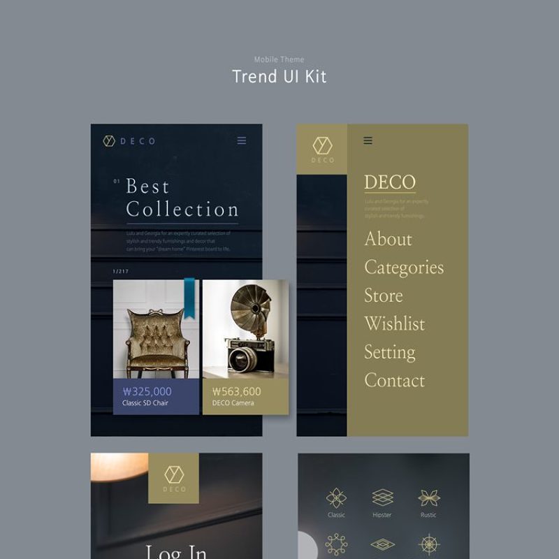 UI设计作业作品扁平手机APP交互界面PS模板PSD分层源文件素材