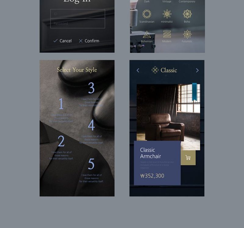 UI设计作业作品扁平手机APP交互界面PS模板PSD分层源文件素材