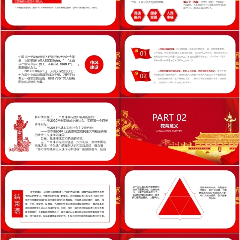 2020红色党建教育ppt模板
