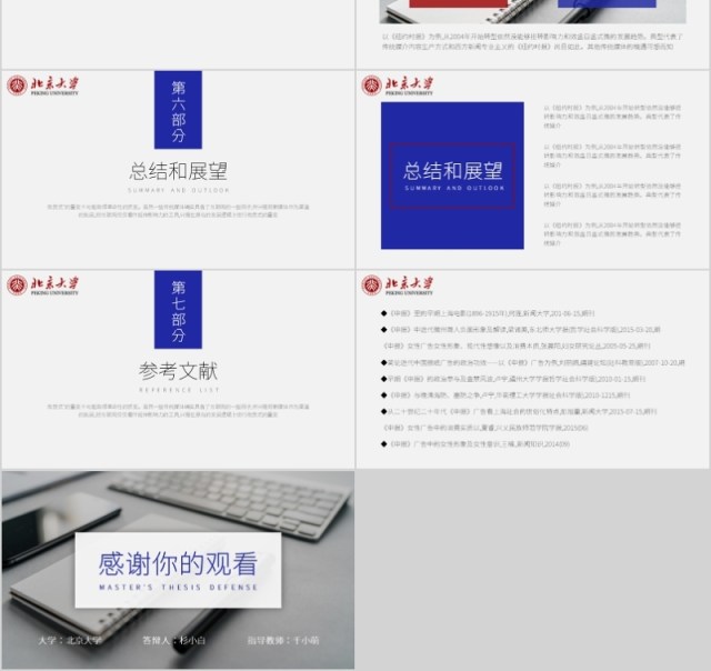 北京大学毕业论文答辩PPT模板 北京大学毕业论文答辩PPT模板